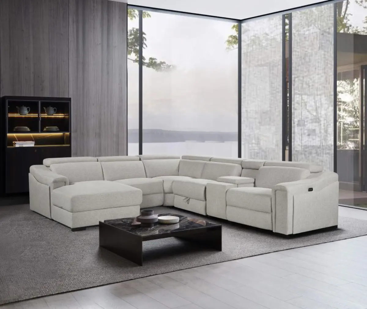 Blake Deluxe Electric Recliner Lounge with Chaise